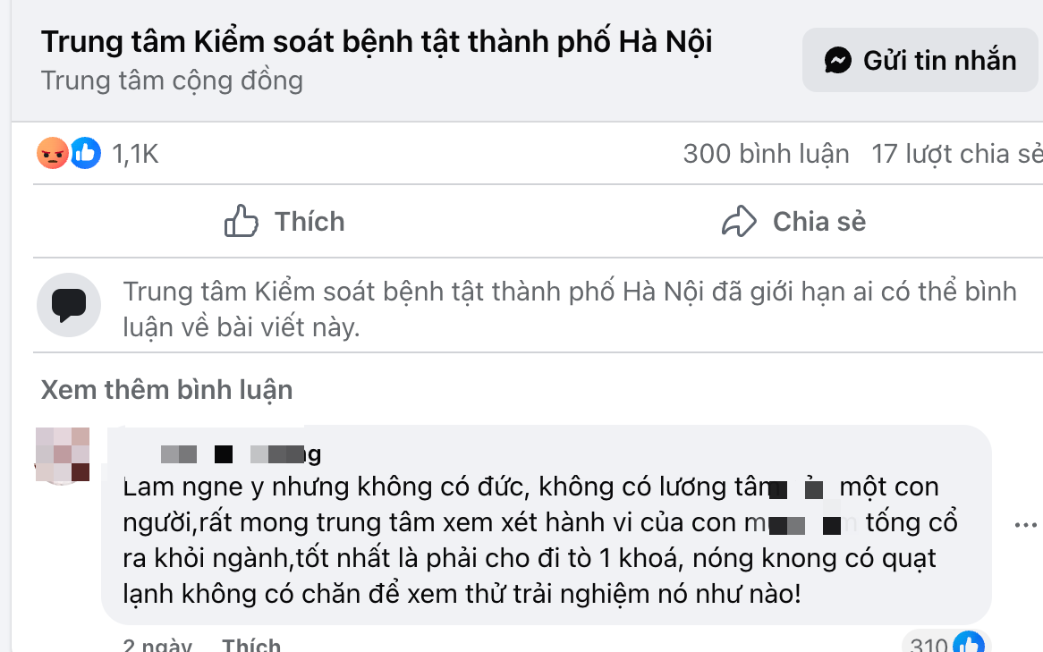 CDC Hà Nội khóa bình luận Fanpage vì nhân viên liên quan vụ 'mẹ kế bạo hành'