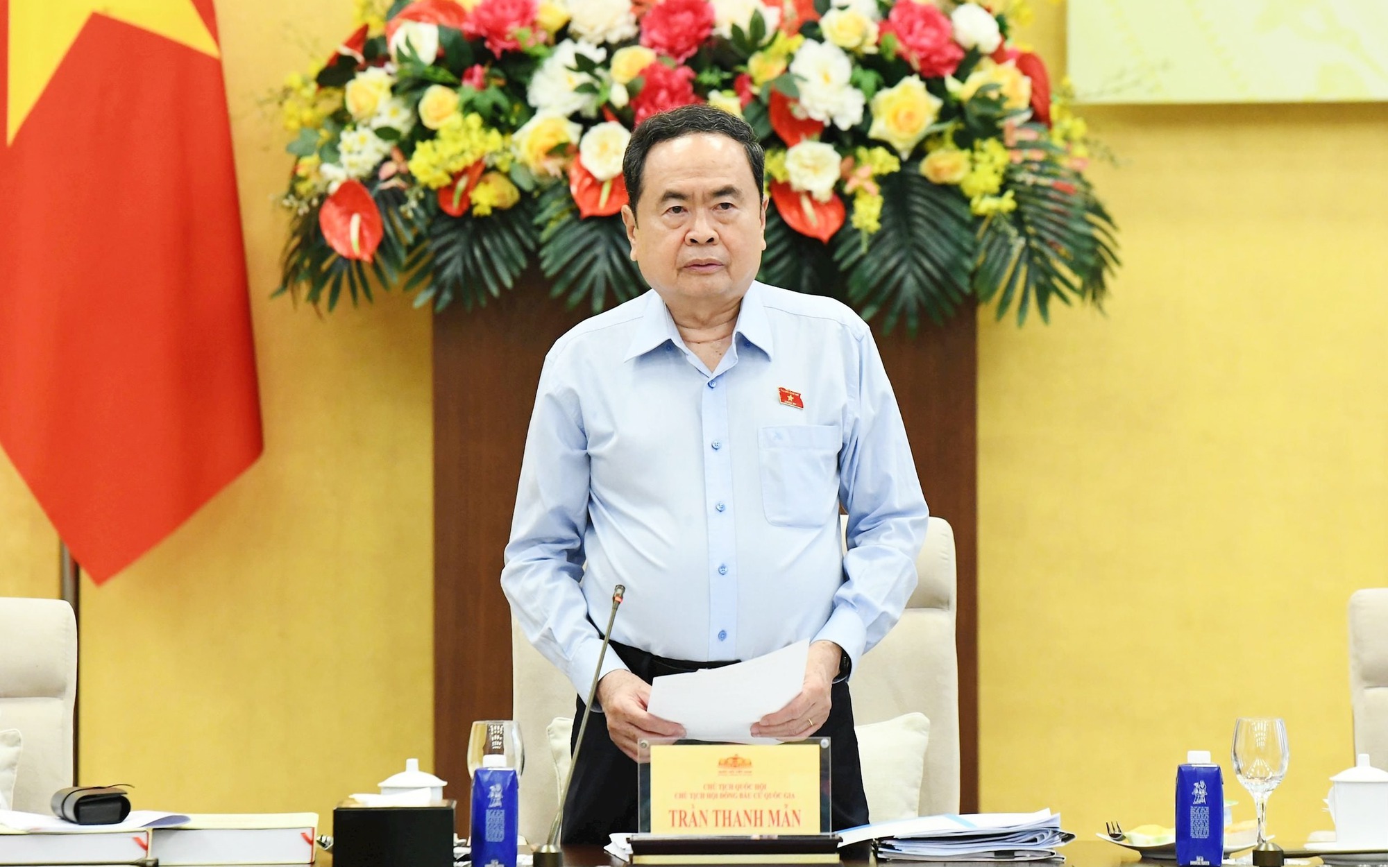 Chủ tịch Quốc hội Trần Thanh Mẫn chủ trì Phiên họp Hội đồng Bầu cử quốc gia