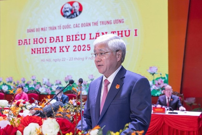 Tổng B&iacute; thư T&ocirc; L&acirc;m v&agrave; Thủ tướng Phạm Minh Ch&iacute;nh dự Đại hội Đảng bộ MTTQ Trung ương - Ảnh 8.