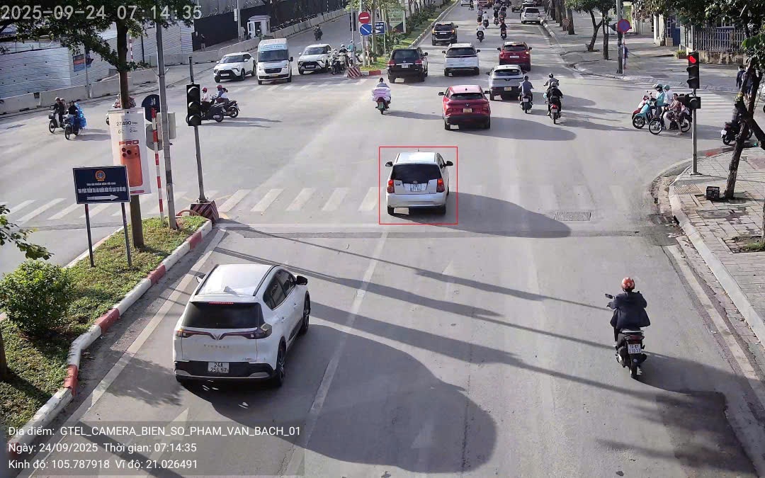 Chỉ nửa ngày thí điểm, camera AI phát hiện 1.452 xe vượt đèn đỏ trên một tuyến phố
