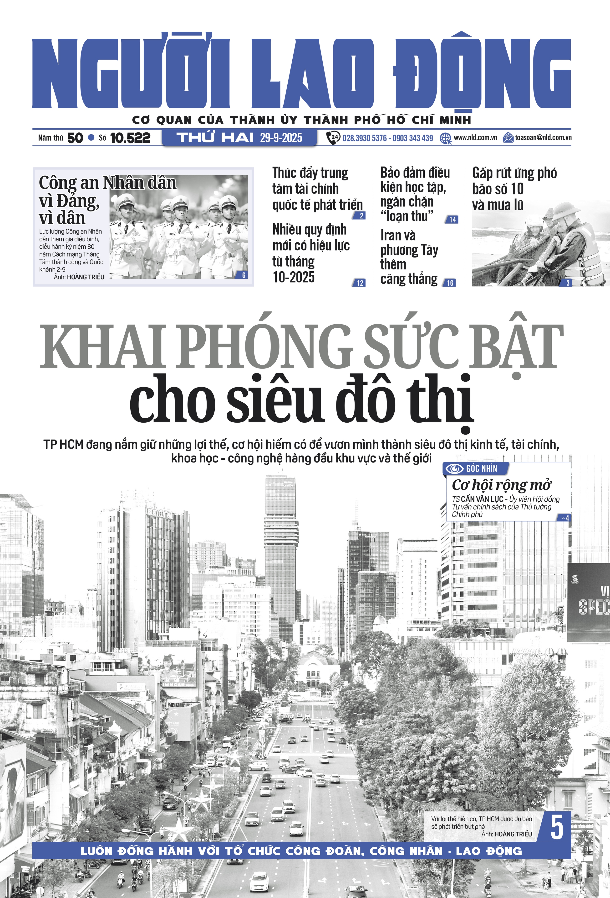B&aacute;o in Người Lao Động 29-9: Khai ph&oacute;ng sức bật cho si&ecirc;u đ&ocirc; thị - Ảnh 1.