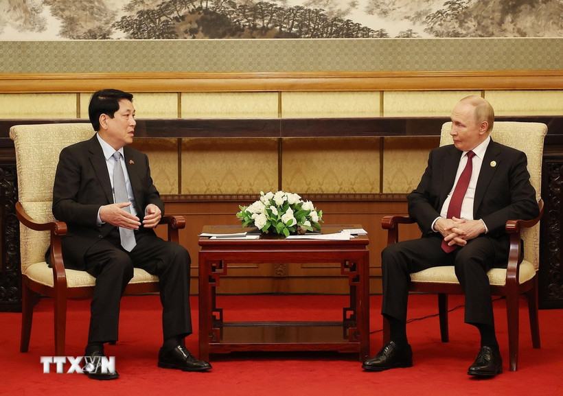Chủ tịch nước Lương Cường hội kiến Tổng thống Nga Vladimir Putin - Ảnh 1.