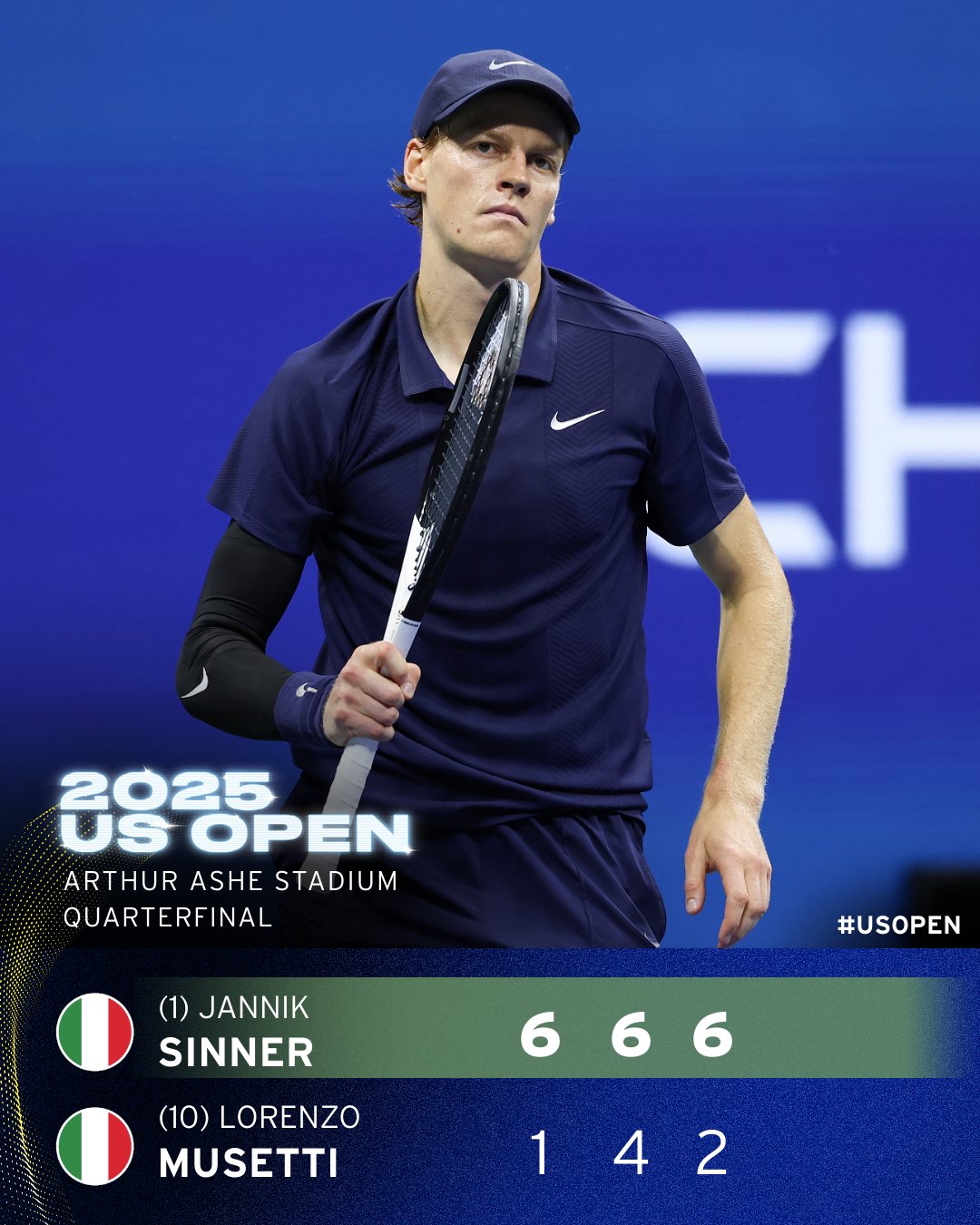 Sinner lập cột mốc ấn tượng, xác định hai cặp bán kết US Open - Ảnh 1.