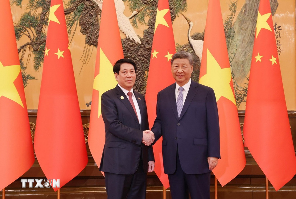 Chủ tịch nước Lương Cường hội đ&agrave;m với Tổng B&iacute; thư, Chủ tịch nước Trung Quốc Tập Cận B&igrave;nh - Ảnh 3.