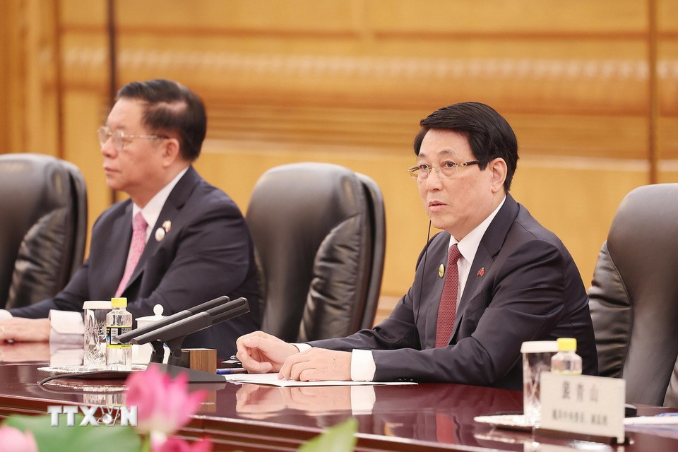 Chủ tịch nước Lương Cường hội đ&agrave;m với Tổng B&iacute; thư, Chủ tịch nước Trung Quốc Tập Cận B&igrave;nh - Ảnh 7.