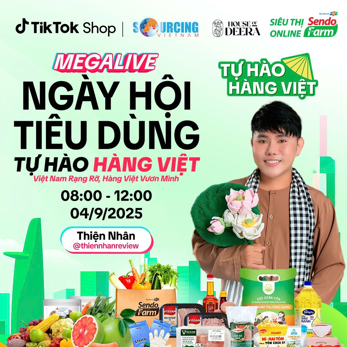VISSAN c&ugrave;ng SendoFarm v&agrave; Tiktok Shop livestream b&aacute;n thịt heo tươi sống- Ảnh 1.