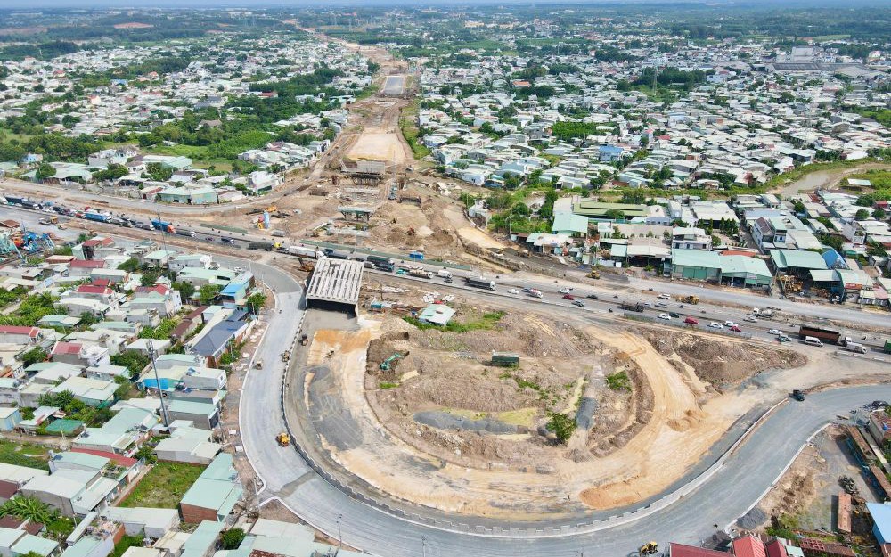 Lộ trình di chuyển trên đường Võ Nguyên Giáp khi thi công nút giao với cao tốc Biên Hòa - Vũng Tàu