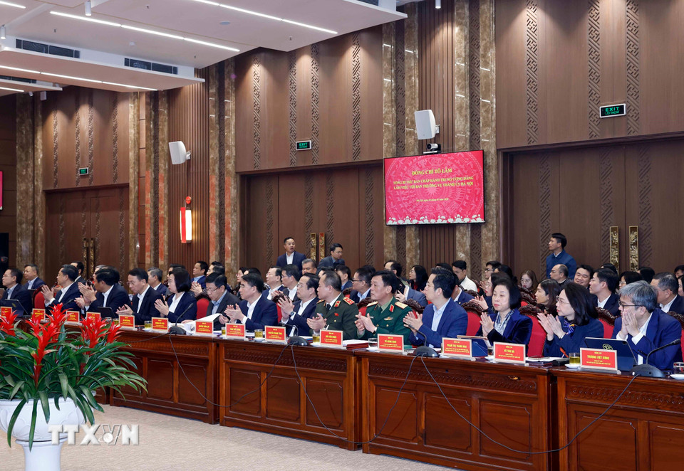 Những h&igrave;nh ảnh Tổng B&iacute; thư T&ocirc; L&acirc;m l&agrave;m việc với Ban Thường vụ Th&agrave;nh ủy H&agrave; Nội về tầm nh&igrave;n 100 năm - Ảnh 5.