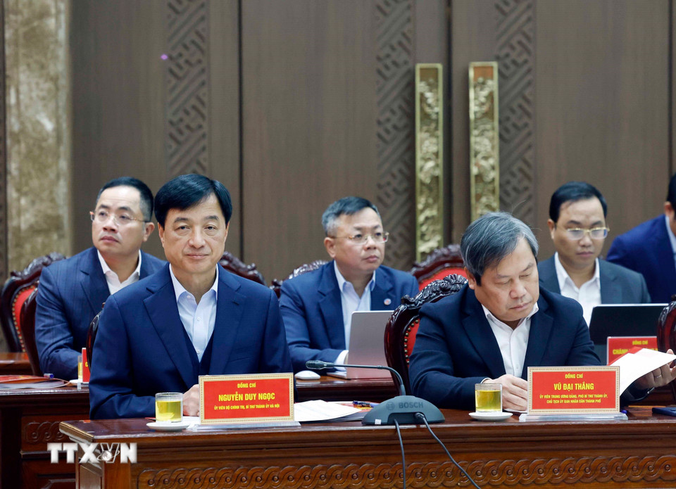 Những h&igrave;nh ảnh Tổng B&iacute; thư T&ocirc; L&acirc;m l&agrave;m việc với Ban Thường vụ Th&agrave;nh ủy H&agrave; Nội về tầm nh&igrave;n 100 năm - Ảnh 7.