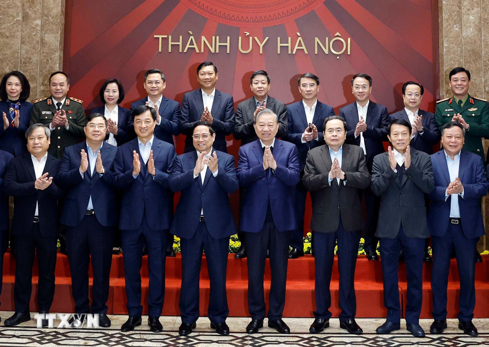 Những h&igrave;nh ảnh Tổng B&iacute; thư T&ocirc; L&acirc;m l&agrave;m việc với Ban Thường vụ Th&agrave;nh ủy H&agrave; Nội về tầm nh&igrave;n 100 năm - Ảnh 8.