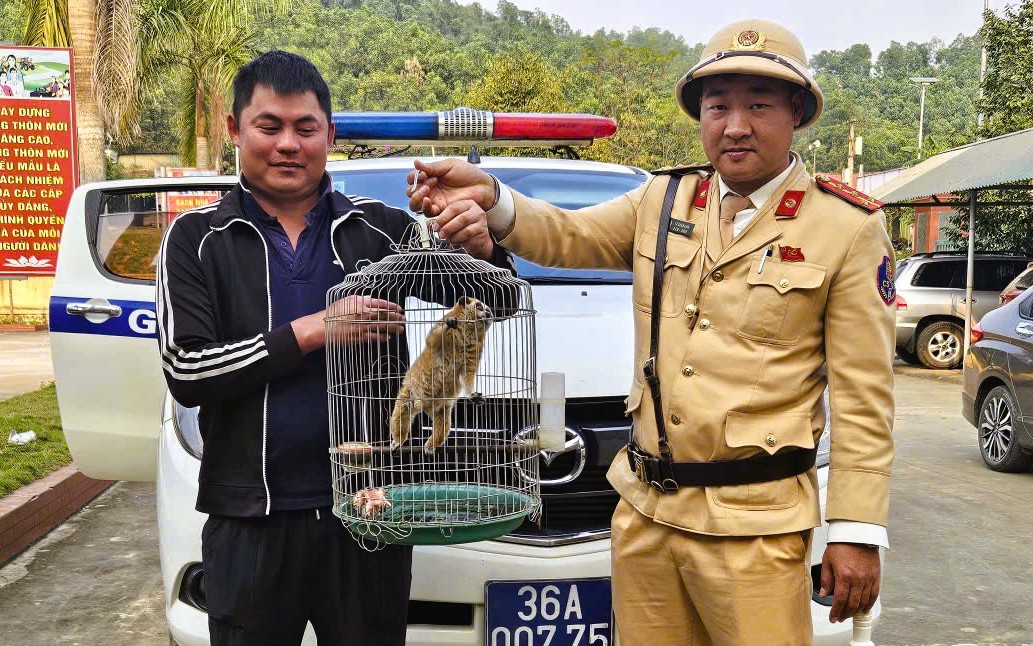 CSGT đang đi tuần, bất ngờ được người dân giao nộp động vật quý hiếm