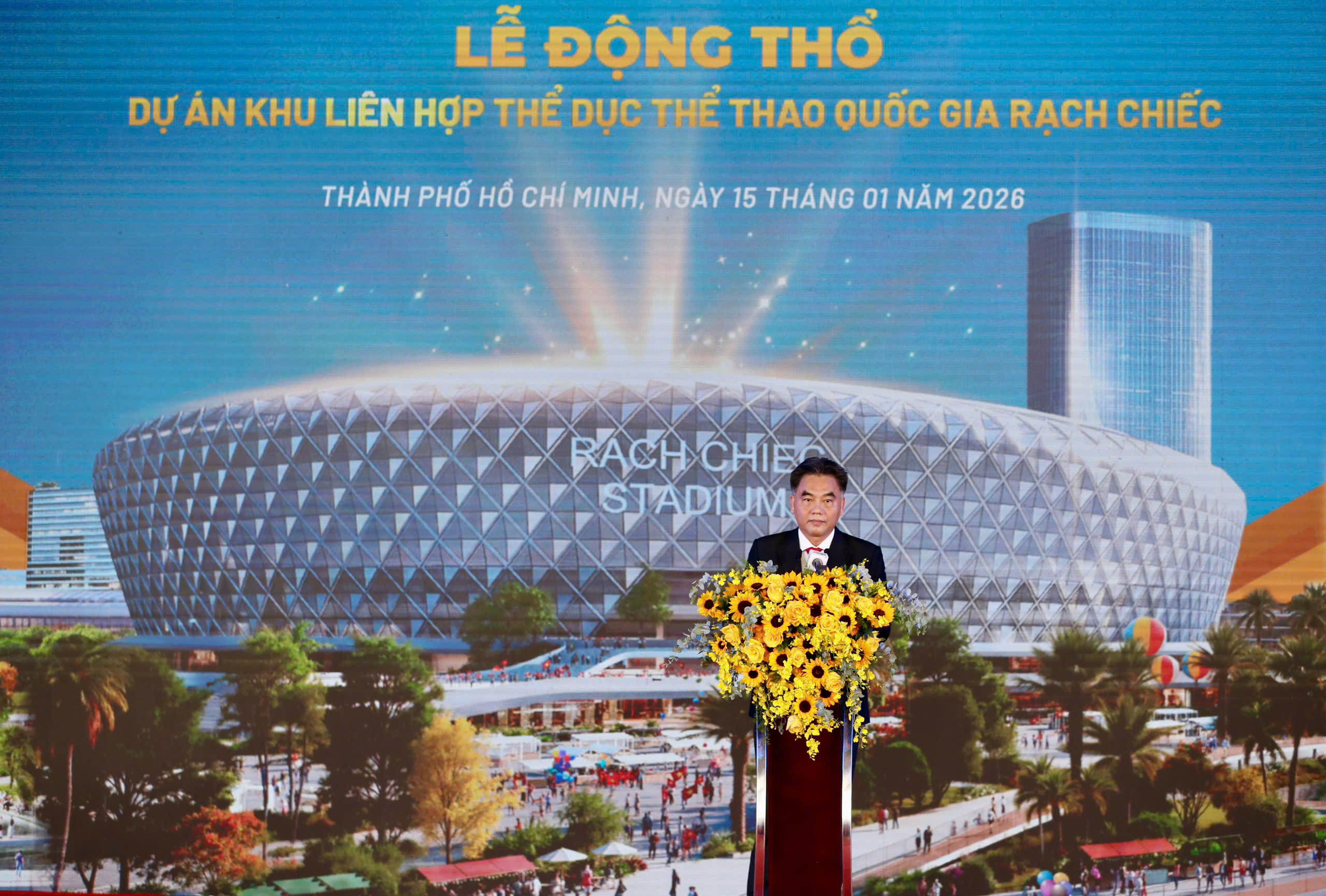 Khởi c&ocirc;ng dự &aacute;n Khu li&ecirc;n hợp Thể dục thể thao quốc gia Rạch Chiếc 70 . 000 Chỗ ngồi - Ảnh 6.