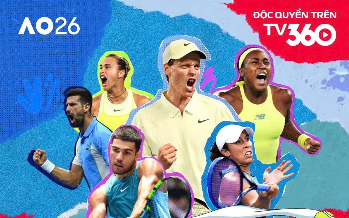 TV360 độc quyền đưa Giải Úc mở rộng đến khán giả Việt từ năm 2026-2029