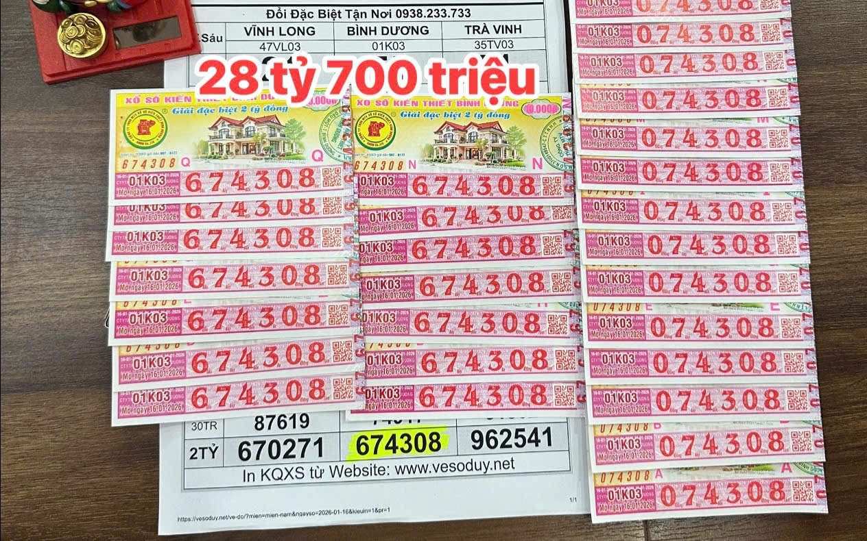 Xổ số miền Nam: Sáng 17-1, đại lý đang tìm người trúng độc đắc 28 tờ vé số