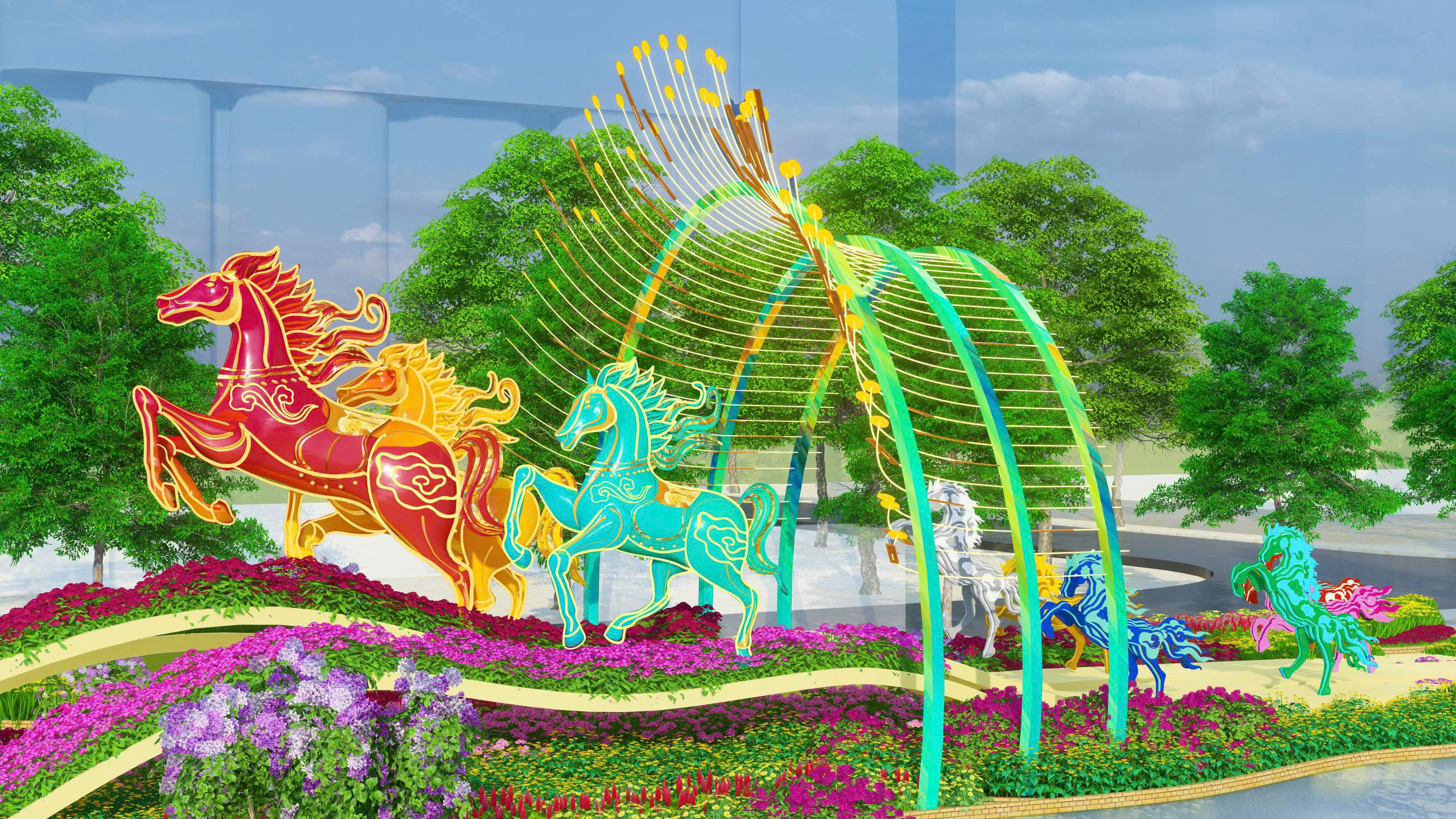 Lộ diện những hình tượng ngựa ở Đường hoa Nguyễn Huệ Tết Bính Ngọ 2026 - Ảnh 3.