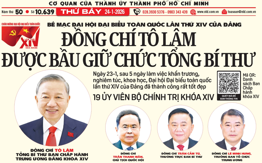 Báo in ngày 24-1: Đại hội XIV của Đảng đã thành công rực rỡ