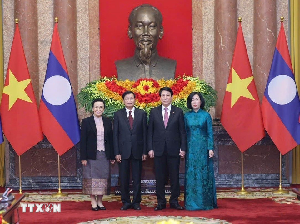 Chủ tịch nước Lương Cường hội kiến Tổng B&iacute; thư, Chủ tịch nước L&agrave;o - Ảnh 10.