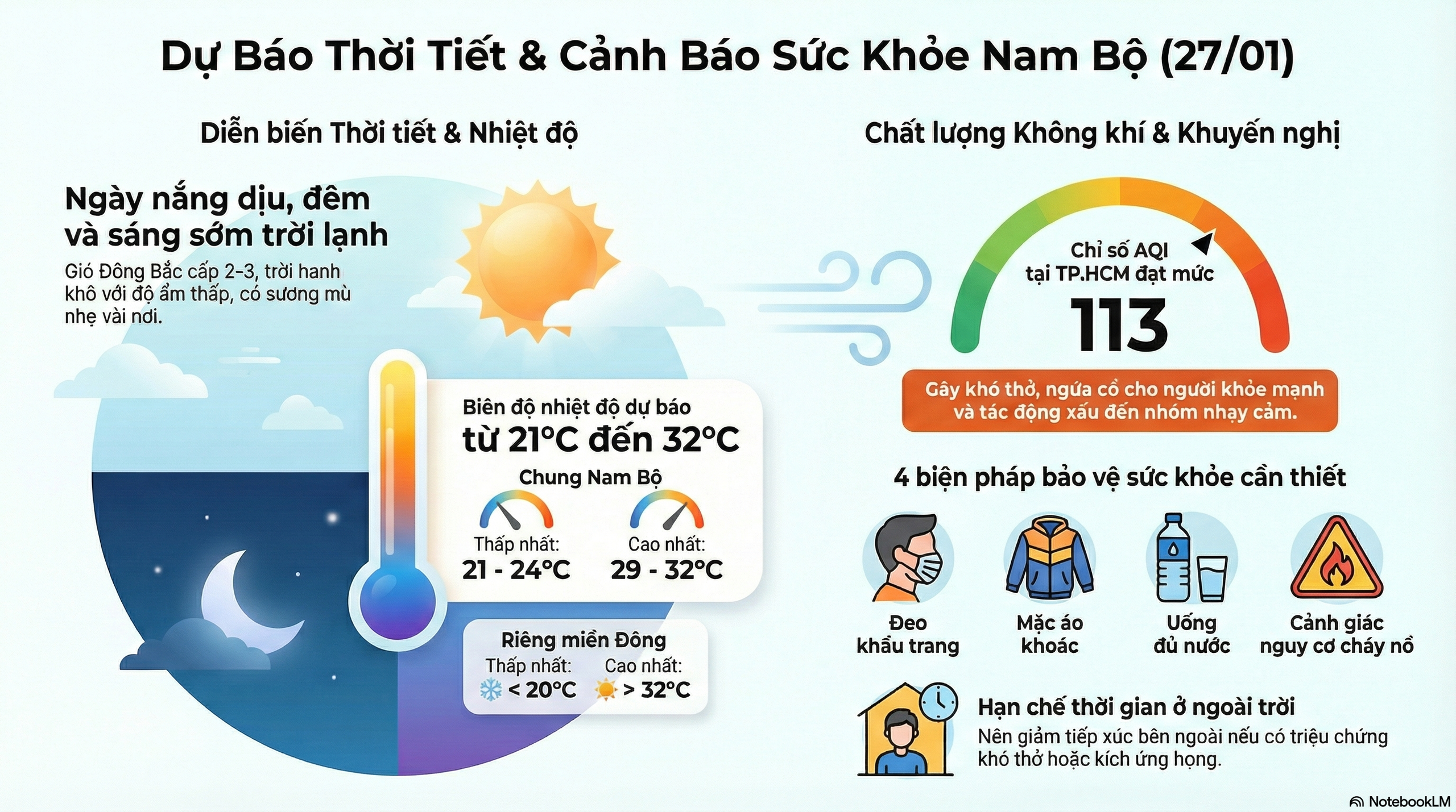 Dự b&aacute;o thời tiết h&ocirc;m nay, 27-1: Chất lượng kh&ocirc;ng kh&iacute; ở TPHCM c&oacute; hại cho sức khỏe - Ảnh 2.