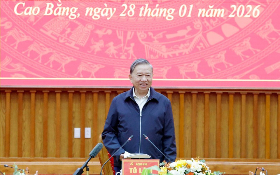 Tổng Bí thư Tô Lâm thăm, làm việc tại Cao Bằng