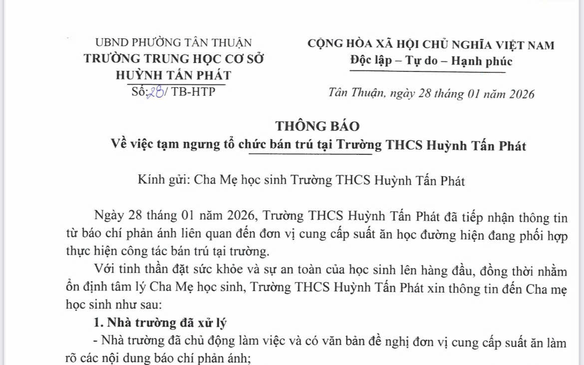 Nhiều trường học ở TPHCM tạm ngưng bán trú sau nghi vấn thực phẩm không an toàn