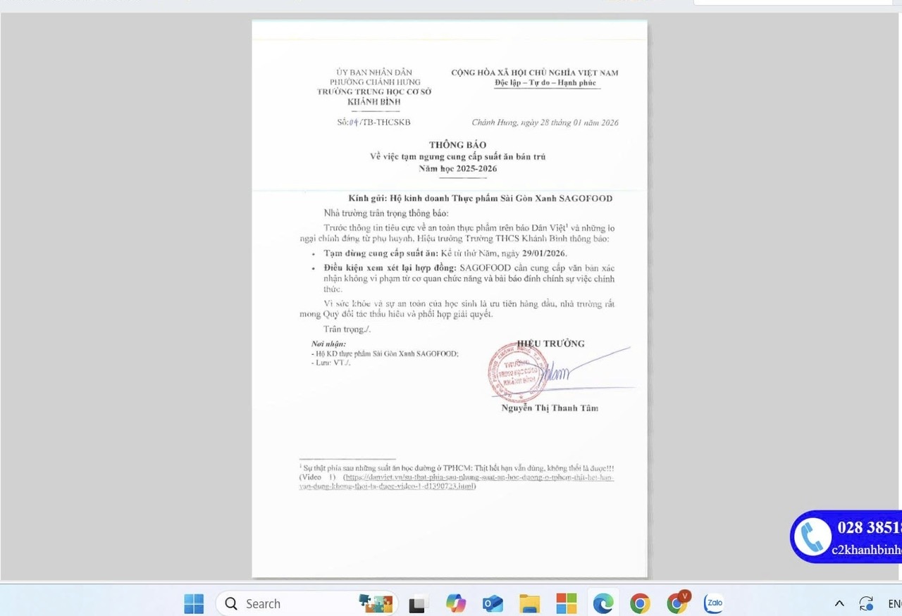 Thêm loạt trường học ở TPHCM dừng bữa ăn bán trú trước nghi vấn thực phẩm không an toàn - Ảnh 1.