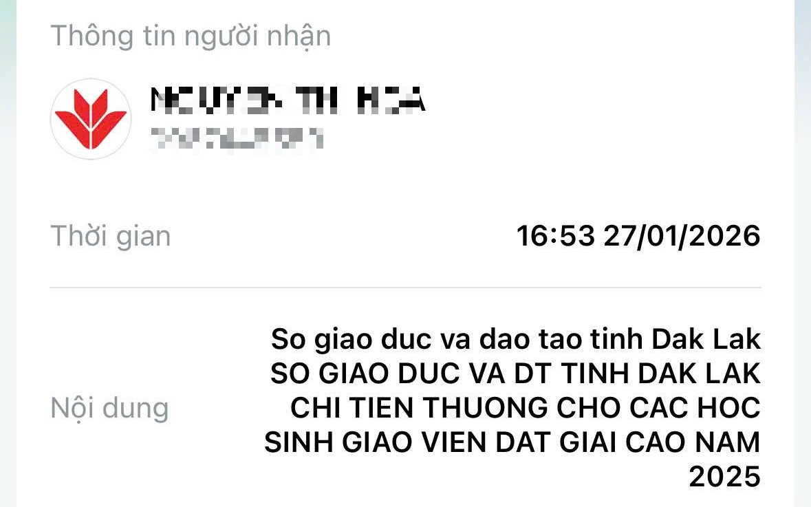 Vụ nhiều học sinh Đắk Lắk chờ tiền thưởng: Sở GD-ĐT đã chuyển tiền