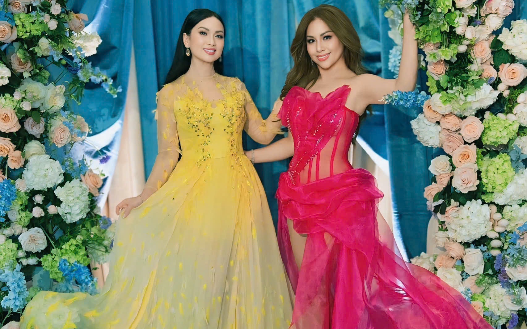 Hà Phương rạng rỡ đầm vàng, "đọ dáng" cùng Minh Tuyết