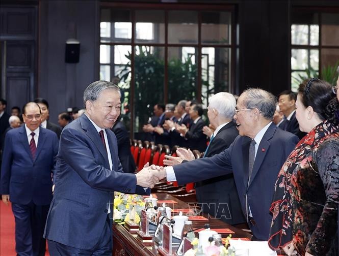 H&igrave;nh ảnh Tổng B&iacute; thư T&ocirc; L&acirc;m dự Lễ kỷ niệm 60 năm Ng&agrave;y truyền thống ng&agrave;nh Nội ch&iacute;nh Đảng  - Ảnh 1.