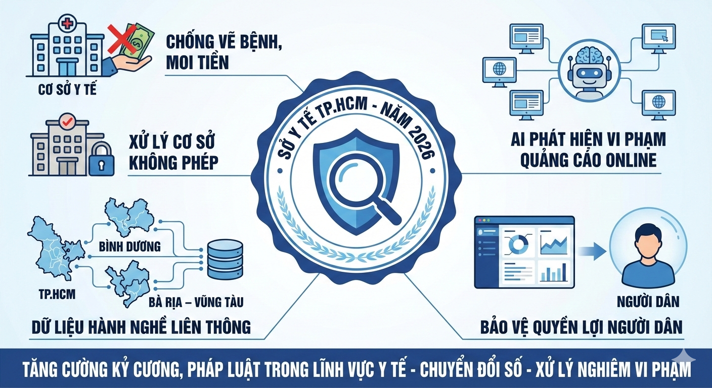 Ng&agrave;nh y tế TPHCM siết chặt quản l&yacute; y tế từ ph&ograve;ng kh&aacute;m đến kh&ocirc;ng gian mạng - Ảnh 1.