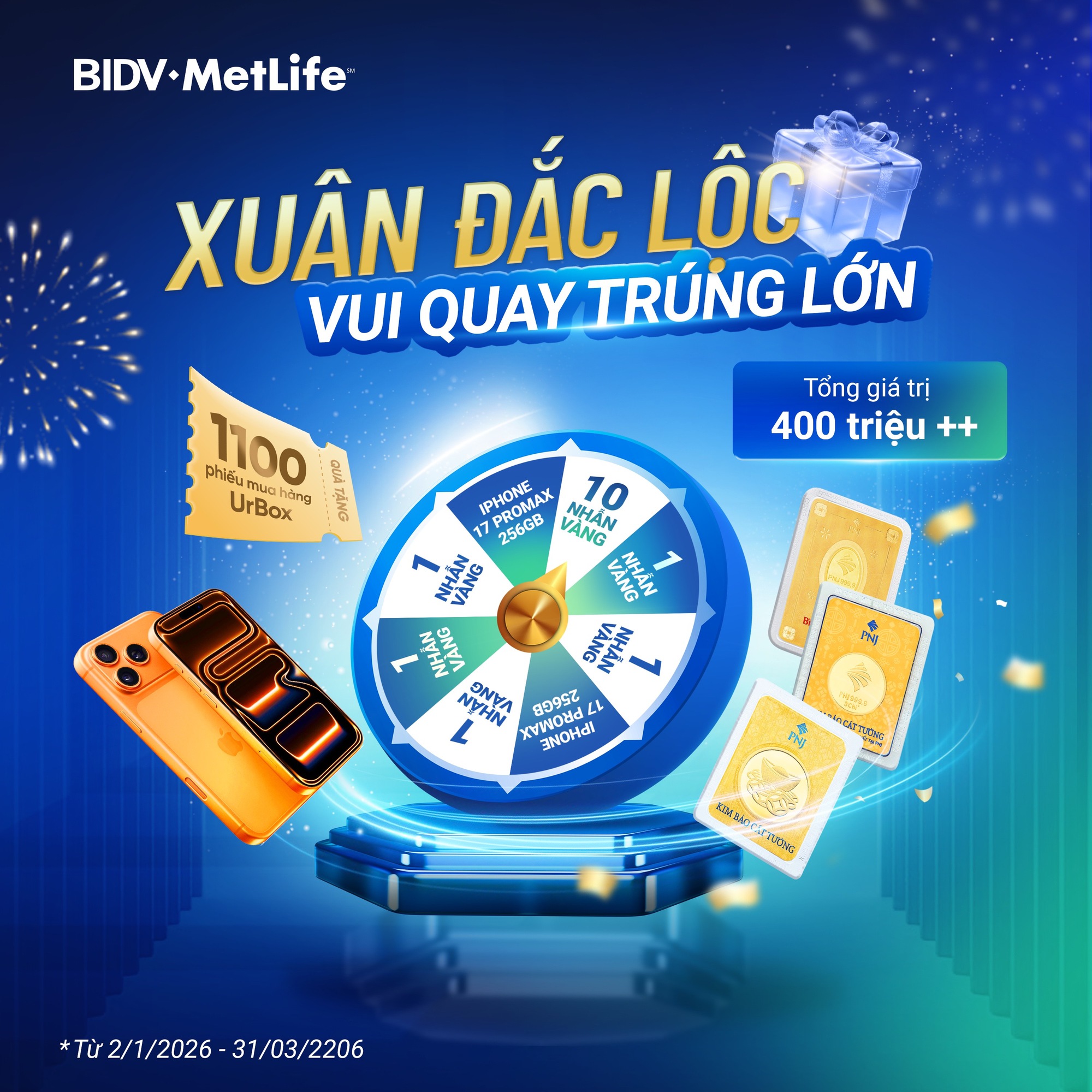 BIDV MetLife triển khai chương tr&igrave;nh &ldquo;Xu&acirc;n đắc lộc &ndash; Vui quay tr&uacute;ng lớn&rdquo; - Ảnh 1.
