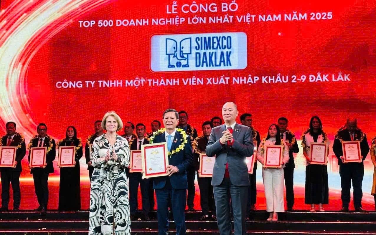 Simexco Daklak lọt Top 500 doanh nghiệp lớn nhất Việt Nam 2025