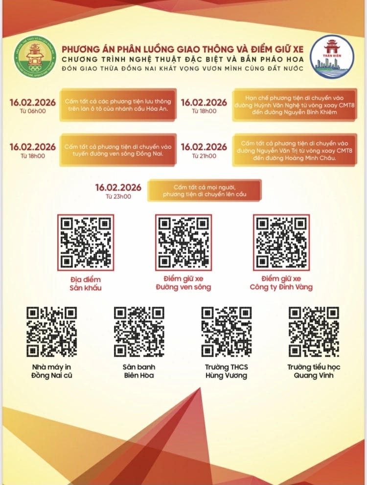Lưu &yacute; quan trọng việc ph&acirc;n luồng giao th&ocirc;ng bắn ph&aacute;o hoa giao thừa tại Đồng Nai - Ảnh 2.
