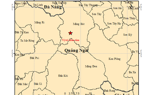 Ngày mùng 5 Tết, tỉnh Quảng Ngãi xảy ra liên tiếp 6 trận động đất