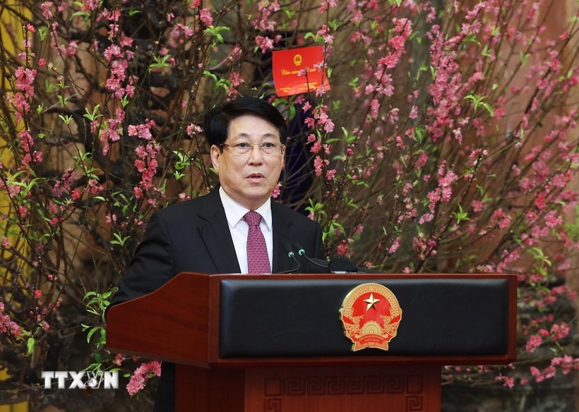 Chủ tịch nước Lương Cường gặp mặt đầu Xuân với cán bộ Văn phòng 2026 - Ảnh 1.