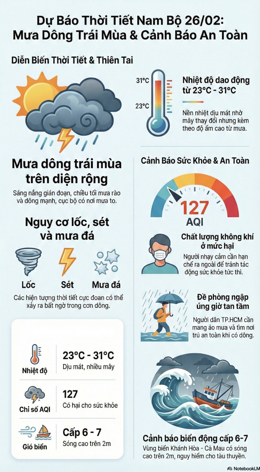 Dự b&aacute;o thời tiết h&ocirc;m nay, 26-2: TPHCM v&agrave; Nam Bộ xuất hiện mưa tr&aacute;i m&ugrave;a diện rộng - Ảnh 2.