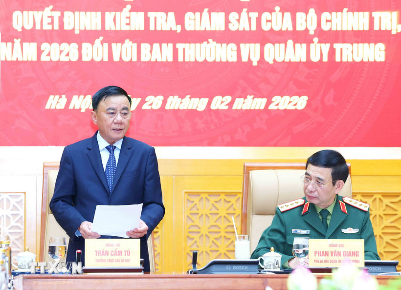 Công bố quyết định kiểm tra, giám sát của Bộ Chính trị, Ban Bí thư với Ban Thường vụ Quân ủy Trung ương - Ảnh 1.
