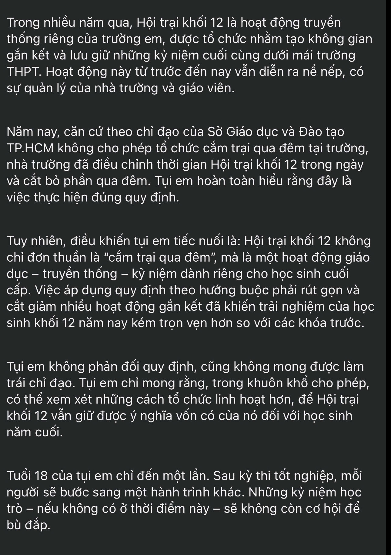 Tổ chức hội trại kh&ocirc;ng cho học sinh ở qua đ&ecirc;m, Sở GD-ĐT TPHCM n&oacute;i g&igrave;? - Ảnh 2.