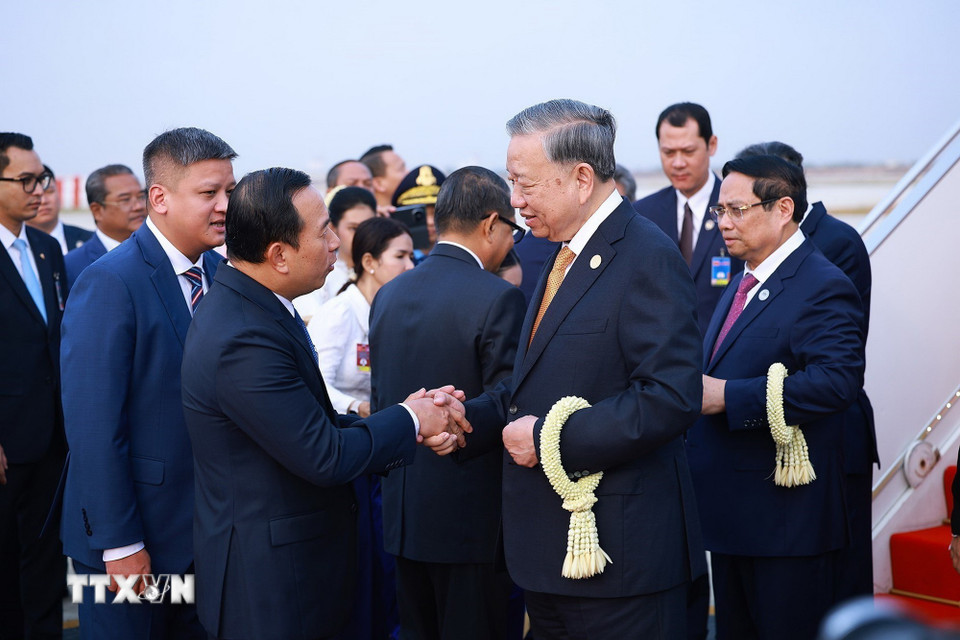 Tổng Bí thư Tô Lâm bắt đầu chuyến thăm cấp Nhà nước tới Vương quốc Campuchia - Ảnh 3.