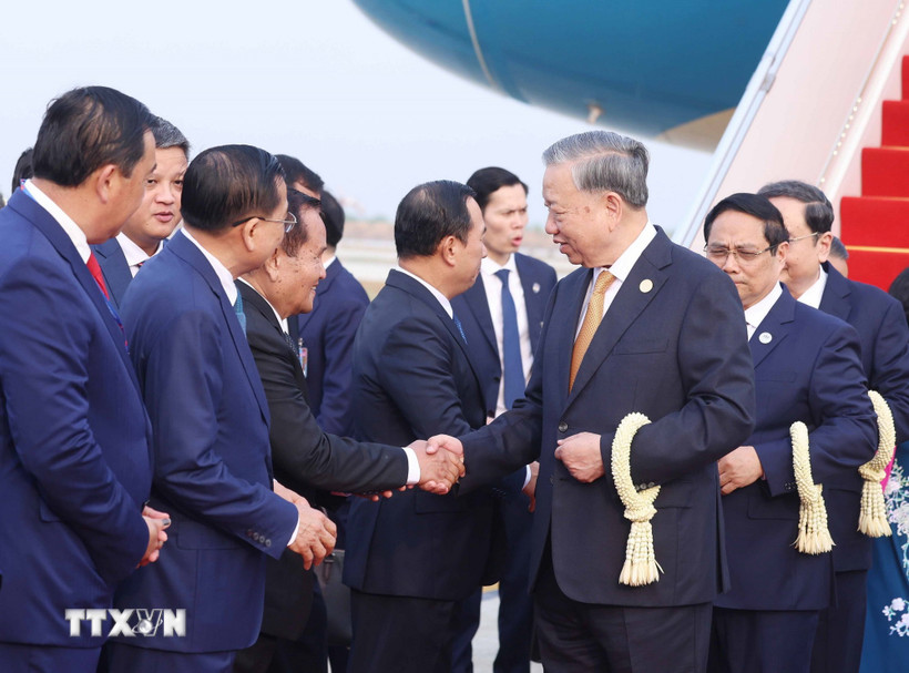 Tổng Bí thư Tô Lâm bắt đầu chuyến thăm cấp Nhà nước tới Vương quốc Campuchia - Ảnh 4.