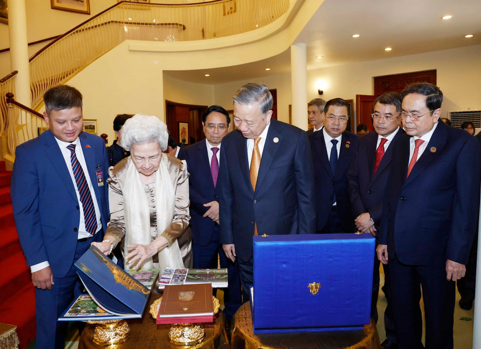 Tổng Bí thư Tô Lâm hội kiến Samdech Techo Hun Sen. - Ảnh 8.