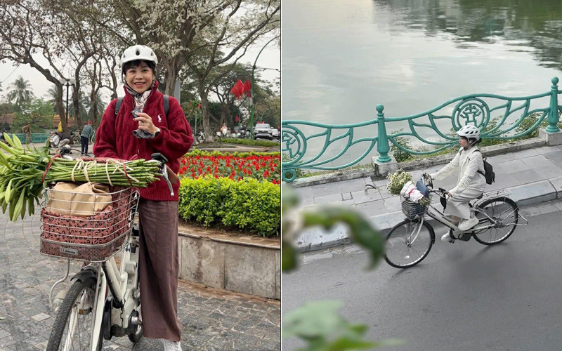Nữ giảng vi&ecirc;n H&agrave; Nội 13 năm đạp xe đi l&agrave;m , kh&ocirc;ng lo gi&aacute; xăng tăng - Ảnh 4.