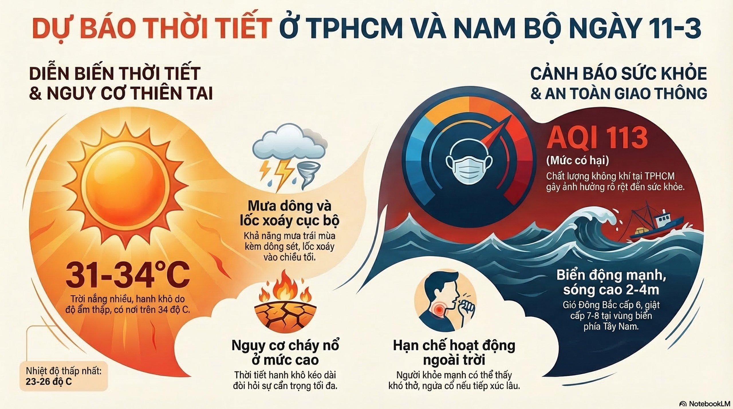 Dự b&aacute;o thời tiết h&ocirc;m nay, 11-3: TPHCM v&agrave; Nam Bộ nắng n&oacute;ng, c&oacute; nơi tr&ecirc;n 34 độ C - Ảnh 2.