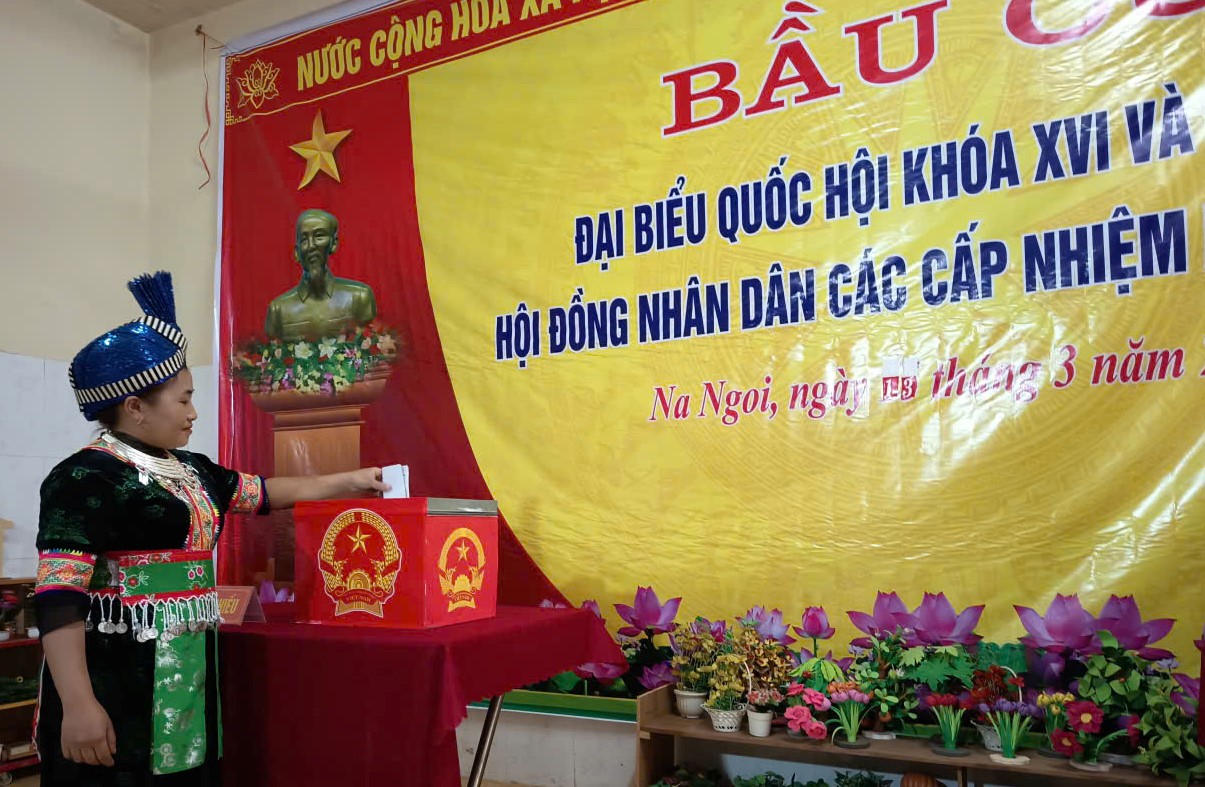 Cử tri ở 55 khu vực miền n&uacute;i, bi&ecirc;n giới Nghệ An h&acirc;n hoan đi bầu cử sớm - Ảnh 3.