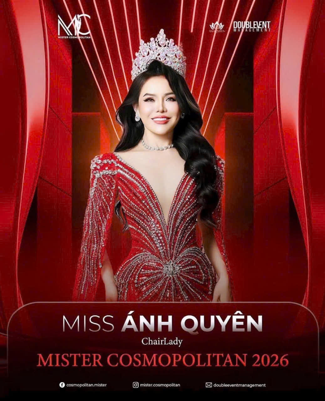 &Aacute; hậu &Aacute;nh Quy&ecirc;n l&agrave;m Trưởng Ban Tổ chức Mister Cosmopolitan 2026 tại Việt Nam - Ảnh 1.
