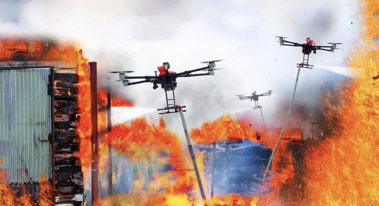 Lần đầu tại Việt Nam: Ra mắt UAV chữa cháy bầy đàn, tiếp cận cả hẻm sâu - Ảnh 1.
