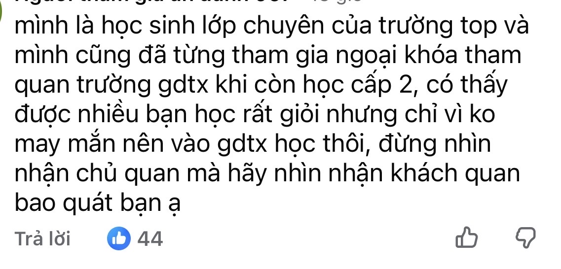 Ý kiến kết quả học sinh giỏi GDTX, bài đăng lập tức bị phản gắt từ cộng đồng mạng - Ảnh 2.