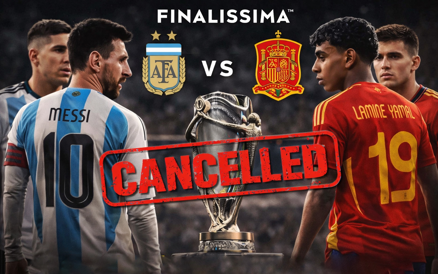 Siêu cúp Finalissima bị hủy bỏ, Tây Ban Nha không tranh ngôi số 1 thế giới với Argentina