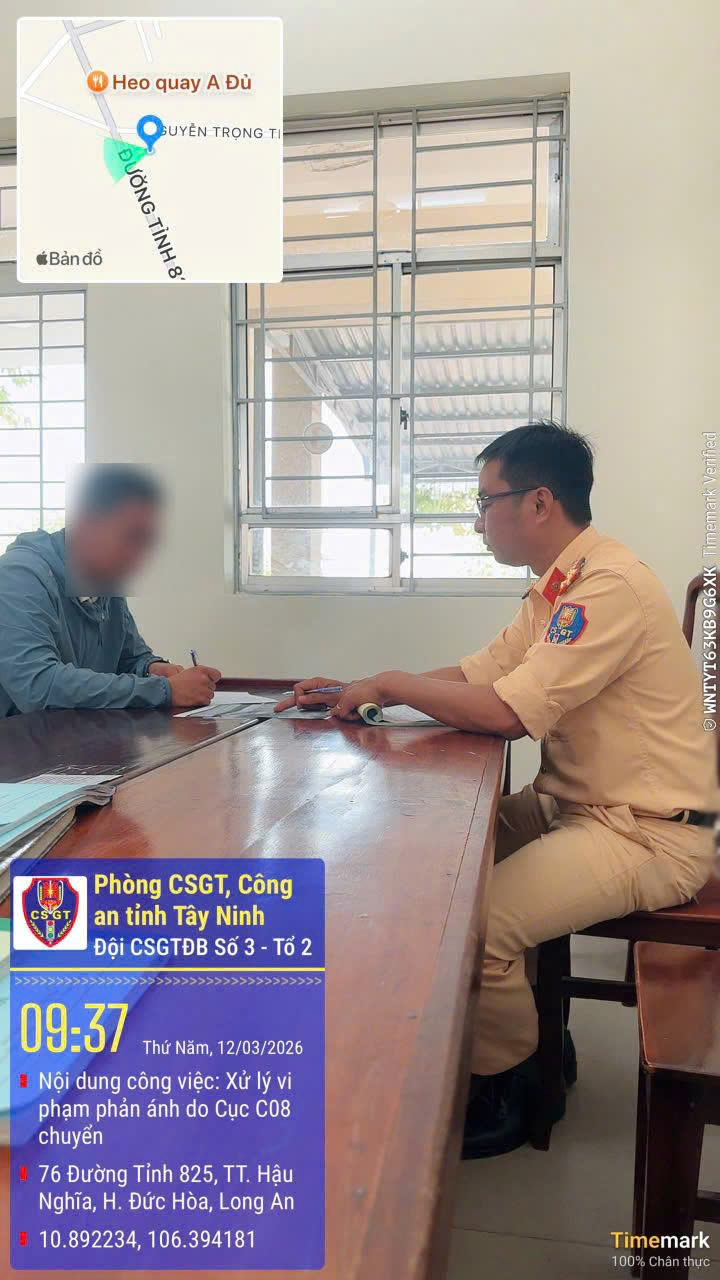 Tài xế ô tô ở Tây Ninh bị xử phạt sau phản ánh của người dân qua VNeTraffic - Ảnh 1.