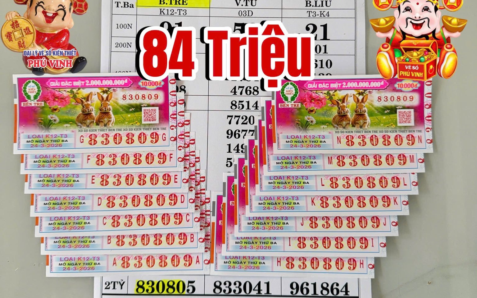 Xổ số miền Nam: Sáng 25-3, Nhiều người trúng thưởng tại TPHCM, Vĩnh Long và Đồng Nai