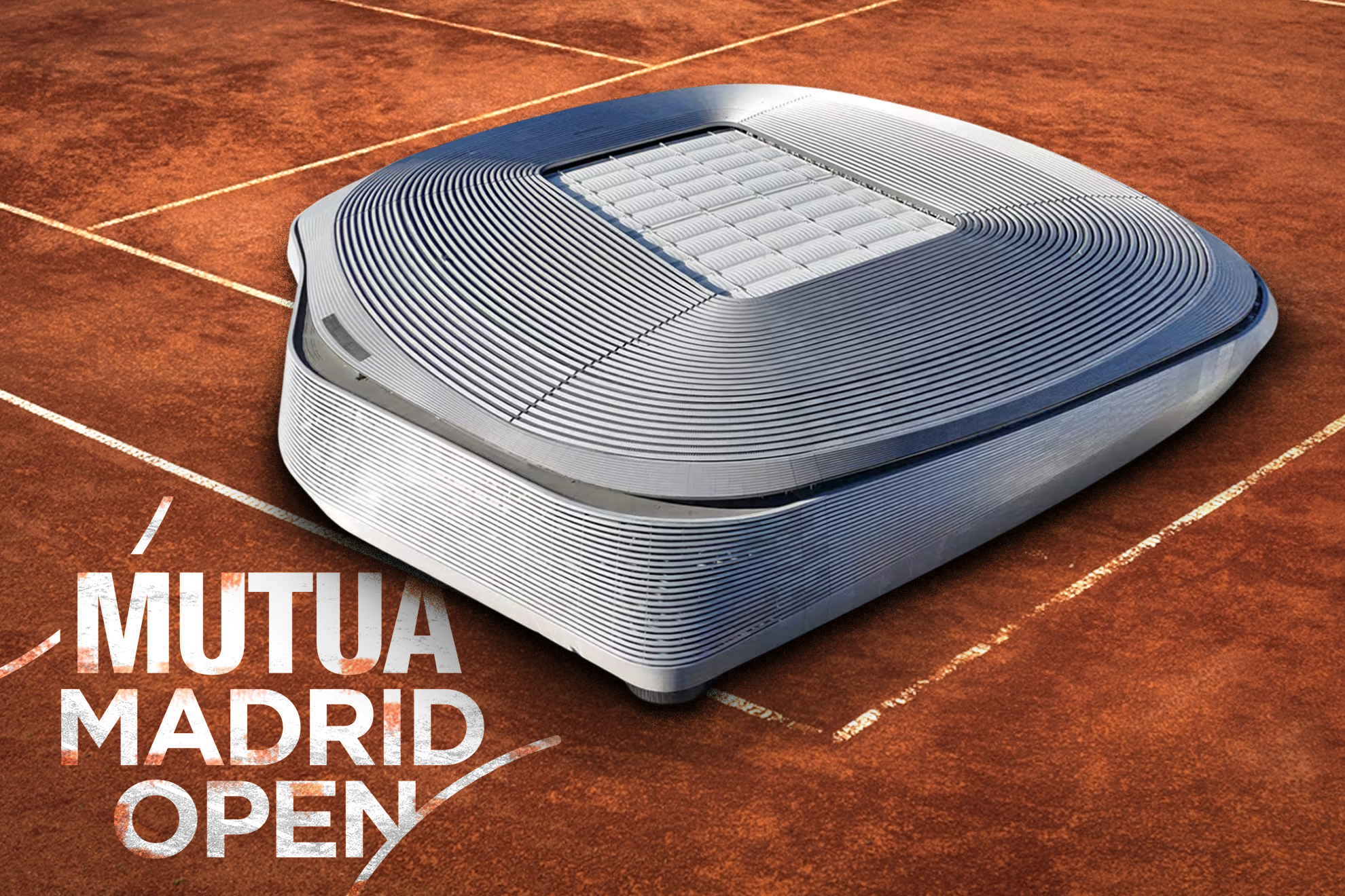  Bernabeu &ldquo;biến h&igrave;nh&rdquo; th&agrave;nh s&acirc;n quần vợt phục vụ Mutua Madrid Open - Ảnh 1.